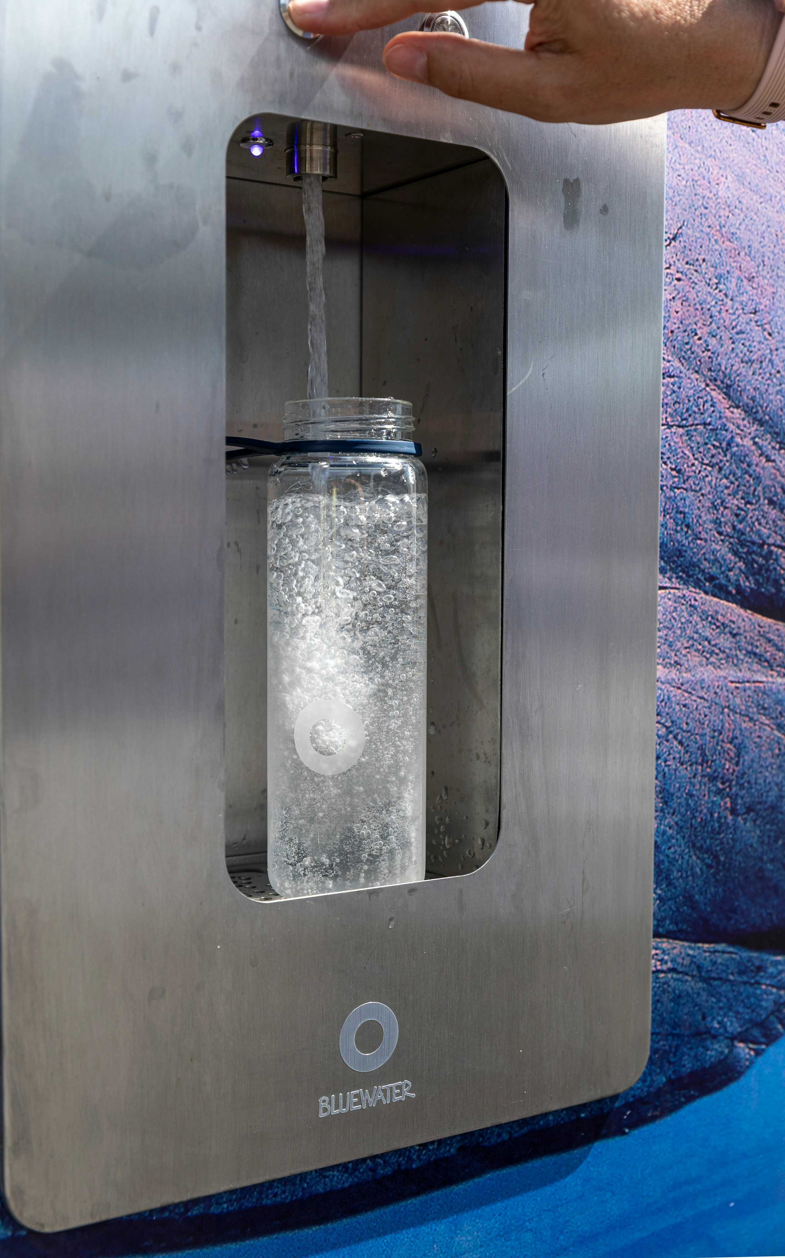 Fresh drinking water poured into a glass